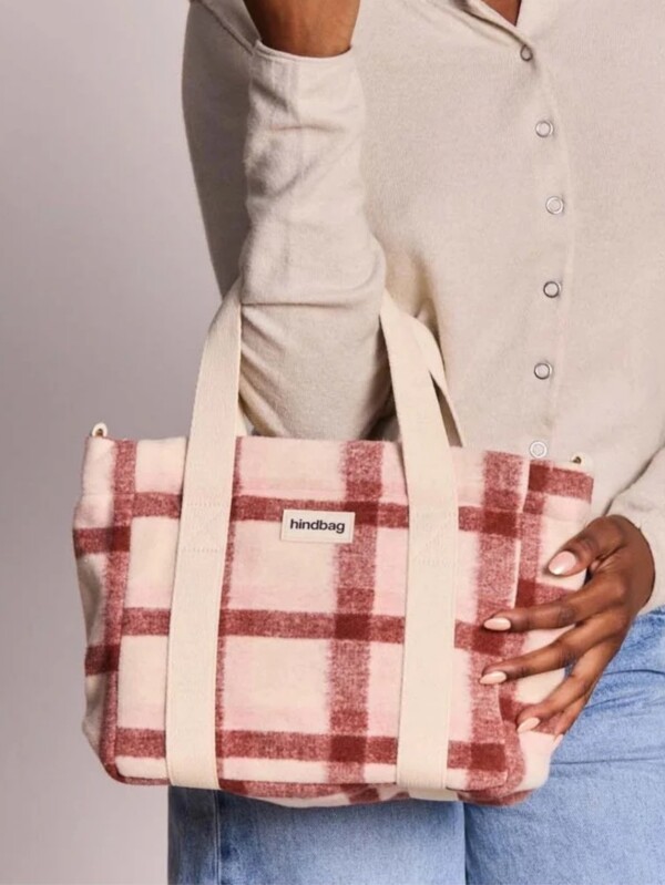 Hindbag Mini Louise kandekott | Pink Tartan